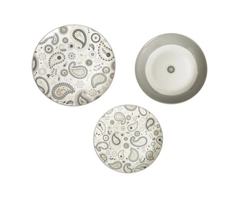 Jídelní sada 18ks talířů Shanti bílé BRANDANI