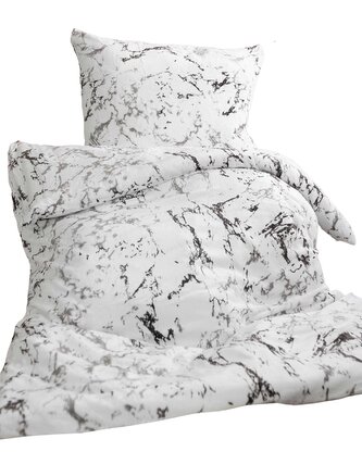 Jerry Fabrics Povlečení mikroflanel Mramor bílý 140x200, 70x90 cm
