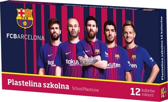 Plastelina szkolna 12 kolory FC Barcelona