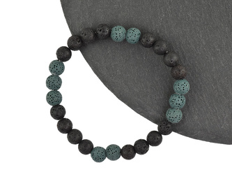 Náramek pánský kulička Láva (zelená, černá)