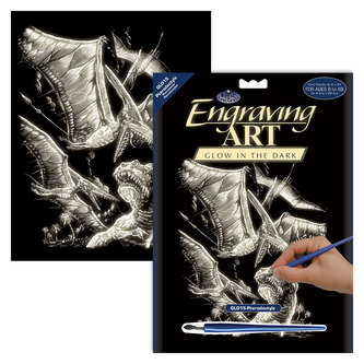 Škrabací obrázek svítící ve tmě - Pterodactylus