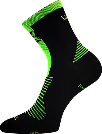 VoXX® ponožky Woralf černá/neon zelená 39-42 (26-28) 3 páry