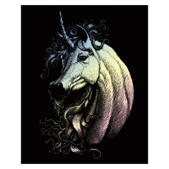 Škrabací obrázek- holografický - Unicorn