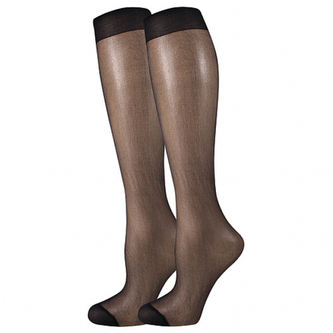 Lady B podkolenky NYLON knee-socks 20 DEN / 2 páry nero uni 6 ks