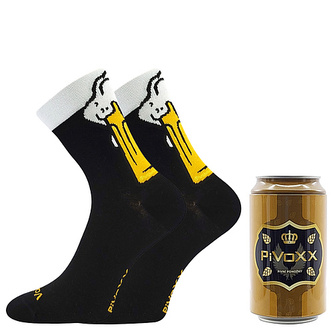 VoXX® ponožky PiVoXX + plechovka navíc vzor C + hnědá plechovka 43-46 (29-31) 1 pár
