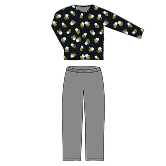 Lonka® Lopping pyžamo dlouhý rukáv pivo/půllity M 1 ks