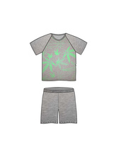 Lonka® Koffing pyžamo krátký rukáv tráva/melé/celotisk L 1 ks