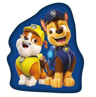 JERRY FABRICS Tvarovaný mikroplyšový polštářek Paw Patrol Blue  Polyester, 31x28 cm