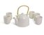 Keramická čajová souprava - Bílá - pět kalíšků