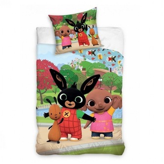 Carbotex Povlečení Zájíček Bing Sula a Flop v parku 140x200, 70x90 cm