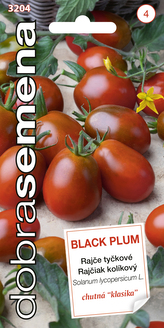 Dobrá semena Rajče tyč. - Black Plum 0,2g  tmavé, oválné