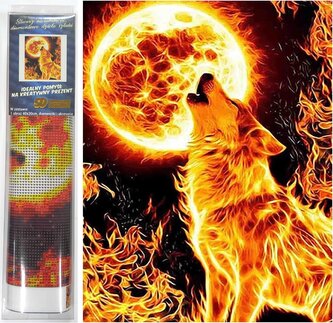 NORIMPEX Diamantové malování  Ohnivý úplněk 30x40cm