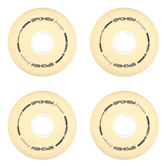 Spokey PU 76 mm Náhradní kolečka k bruslím FREESPO WHITE SET, 4 ks
