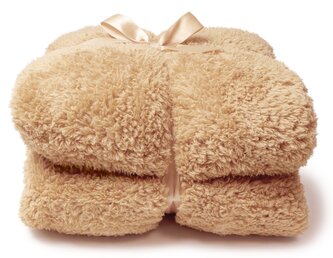 Heboučká deka Teddy v barvě bílé kávy