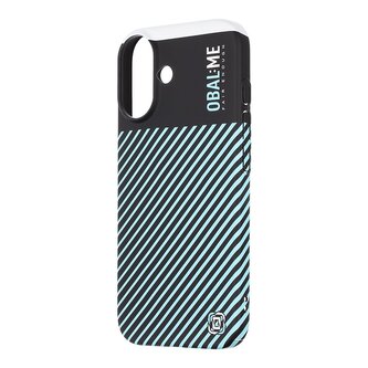 OBAL:ME Flossy Stripes Kryt pro Apple iPhone 16 Black/Sky Blue OBAL:ME Flossy Stripes Kryt pro Apple iPhone 16 Black/Sky Blue