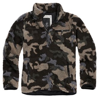 Bunda fleecová Brandit Teddyfleece Troyer - darkcamo, S