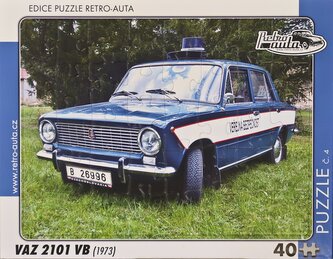 RETRO-AUTA Puzzle č.04 VAZ 2101 VB (1973) 40 dílků