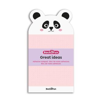 Samolepicí poznámkový blok "Back2Fun", růžová panda, 90 × 165 mm, 60 listů, APLI MR28715
