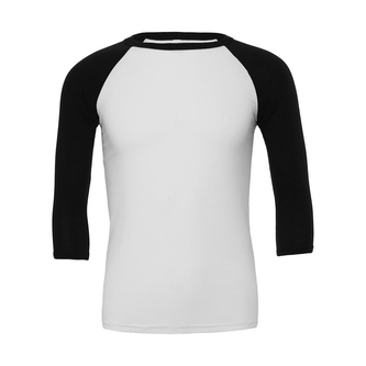 Tričko Bella Triblend Baseball 3/4 - bílé-černé, S