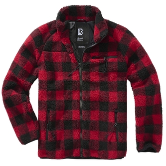 Bunda fleecová Brandit Teddyfleece - červená-černá, XXL