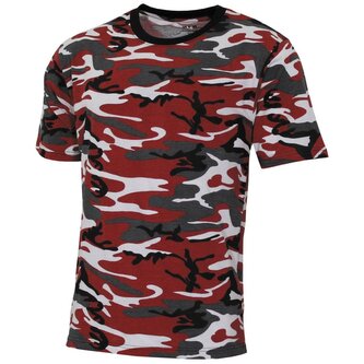 Triko s krátkým rukávem MFH Street - red-camo, L
