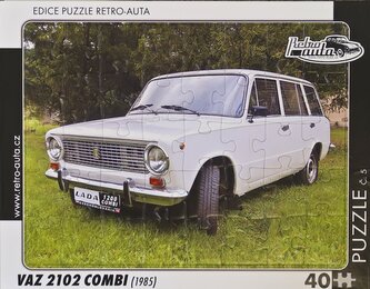 RETRO-AUTA Puzzle č.05 VAZ 2102 COMBI (1985) 40 dílků