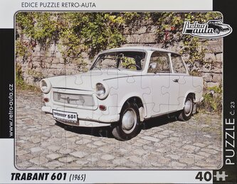 RETRO-AUTA Puzzle č.23 Trabant 601 (1965) 40 dílků