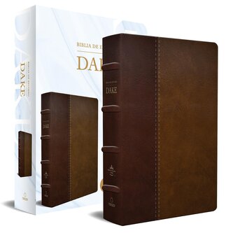 Rvr 1960 Biblia de Estudio Dake, Tamaño Grande, Piel Duotono Marrón / Spanish RV R 1960 Dake Study Bible, Large Size, Duotone Br