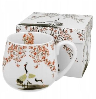 hrnek 430ml baňatý SAKURA+JEŘÁBI, porcelán, DB