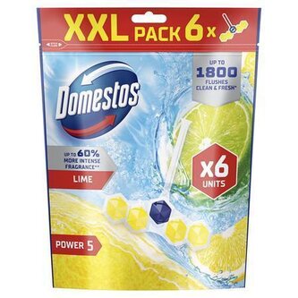 WC blok "Power 5", limetka, 6x 50 g, DOMESTOS 64403038