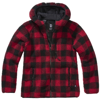Mikina dámská Brandit Ladies Teddyfleecejacket - červená-černá, XXL