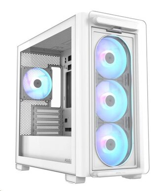 ASUS A23 PLUS Transparent Glass ARGB WHITE, 4x ARGB fan, mATX, USB-C, biela ASUS A23 PLUS Transparent Glass ARGB WHITE, 4x ARGB fan, mATX, USB-C, biela