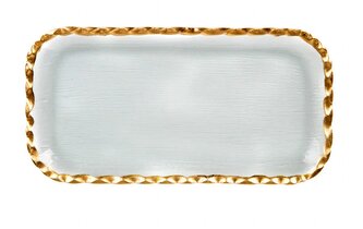 Dekorační mísa | ELSOY | obdélníková se zlatým okrajem | 49x19cm | 868653