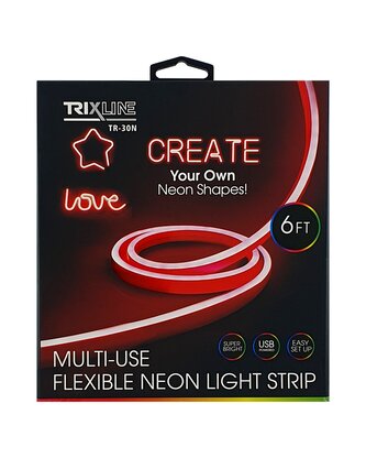 TR-30N Flexibilní NEONOVÝ LED pásek - červený 1,8m na USB Trixline