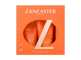 Lancaster Sun Beauty opalovací tělové mléko Sun Beauty Sublime Tan Body Milk SPF30 50 ml + mléko po opalování Golden Tan Maximizer After Sun Lotion 50 ml + opalovací krém na obličej Sun Beauty Sublime Tan Face Cream SPF30 3 ml