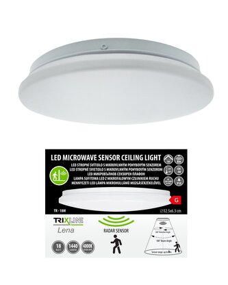 TR-18M LED stropní 18W/1440lm/4000K senzorové, kulaté světlo - bílé Trixline LENA TR-18M LED stropní 18W/1440lm/4000K senzorové, kulaté světlo - bílé Trixline LENA