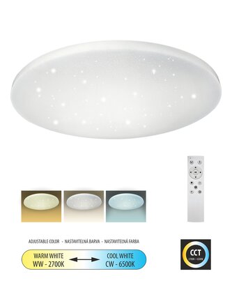 LED stropní svítidlo TR-602C - IPOLY 60W 5700lm ø58cm CCT + ovladač Trixline