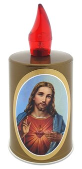 BC-180 Hřbitovní LED svíce s motivem Ježíš Kristus Mefisto