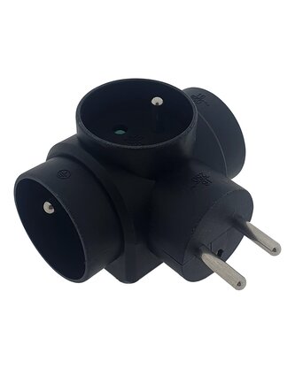 QTEC Q-372F černá rozbočovací zásuvka RW-3