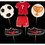 Cukrová figurka fotbal zápich do dortu červená - K Decor