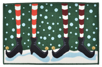 Vánoční rohožka - předložka TABA NATALE zelená motiv XI. 50x80 cm Mybesthome