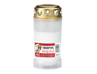 Lampička hřbitovní REQUIEM litý vosk plastová 140g d6,5x14cm