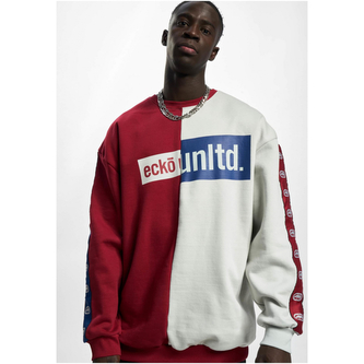 Mikina Ecko Unltd. Grande Crewneck - červená-bílá, M