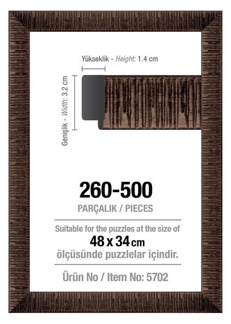 ART PUZZLE Rám na puzzle 48x34cm hnědý (5702)