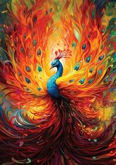 ART PUZZLE Puzzle Barevný páv 1500 dílků