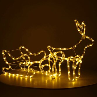 LED Sob se saněmi - 120cm, 144LED, IP44, teplá bílá