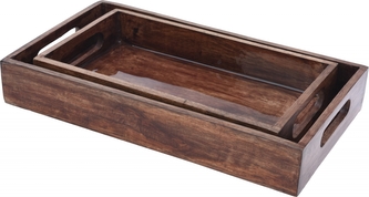 Dřevěný tác Mango wood sada 2 ks