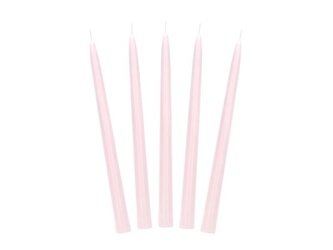 Świeca stożkowa matowa j. różowy 24cm 10szt