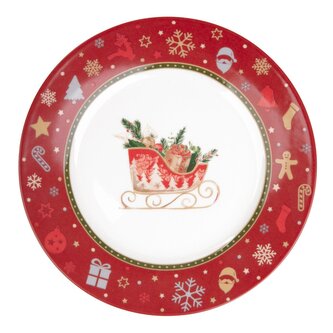 Vánoční dezertní talíř KALVEN | dezertní talíř | červený | 19 cm | 873510