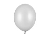 Balony Strong Metallic Silver Snow 30cm 100szt